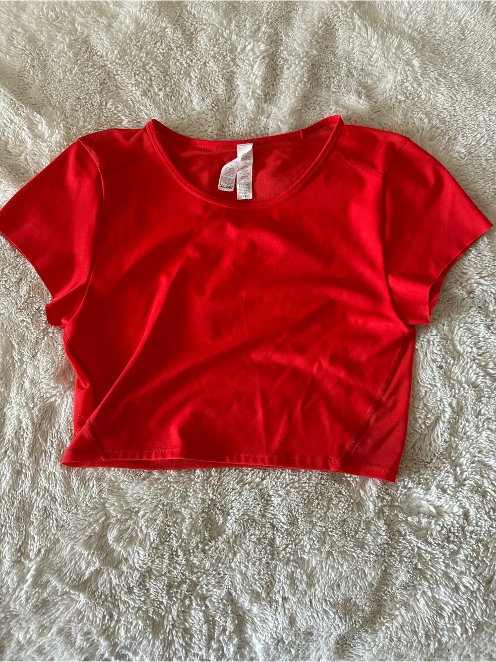 aerie Red Short Sleeve Crop Tee - Picture 1 of 2
